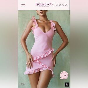 House of CB TANIA Pink Quartz Ruffle Mini Dress